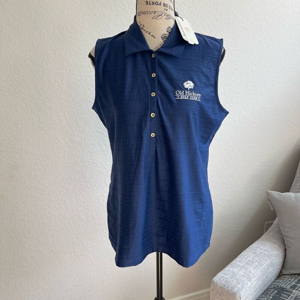 NWT EP GOlf NY Womens Top Large Button‎ Breathable lighweight Golfing Athleisure